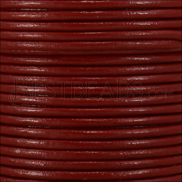 1.5mm round Indian leather - brick red - 25m SPOOL