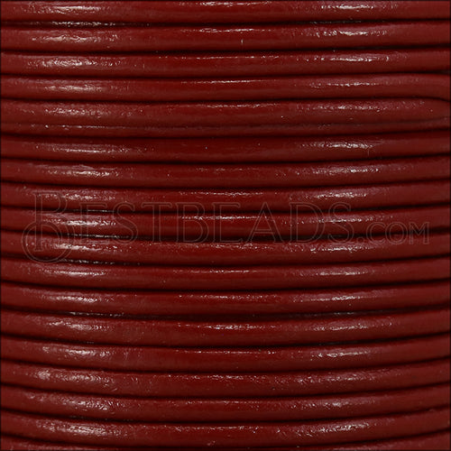 1.5mm round Indian leather - brick red - 25m SPOOL