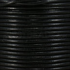0.5mm round Indian leather - black - 25m SPOOL