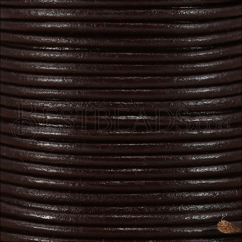 1.5mm round Indian leather - brown - 25m SPOOL