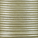 1mm round Indian leather - pale cream METALLIC - 25m SPOOL
