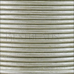 3mm round Indian leather - cement METALLIC - 25m SPOOL