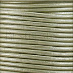 2mm round Indian leather - vintage pearl METALLIC - 25m SPOOL