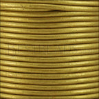 1mm round Indian leather - bronze METALLIC - 25m SPOOL
