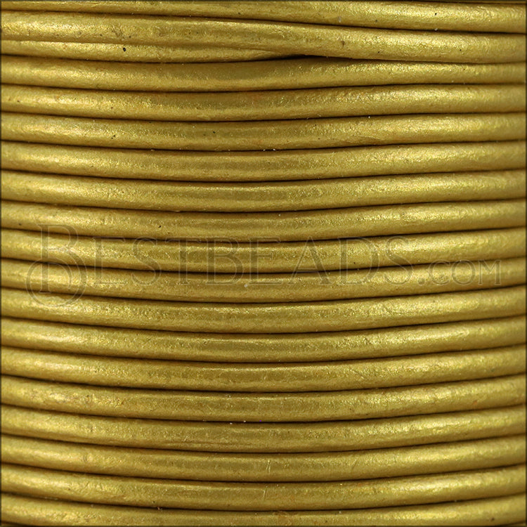 1.5mm round Indian leather - bronze METALLIC - 25m SPOOL