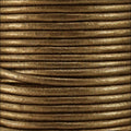 2mm round Indian leather - golden brown METALLIC - 25m SPOOL