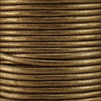 1.5mm round Indian leather - golden brown METALLIC - 25m SPOOL