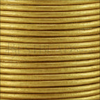 1.5mm round Indian leather - gold METALLIC - 25m SPOOL