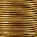 2mm round Indian leather - lt old gold METALLIC - 25m SPOOL