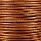1mm round Indian leather - burnt gold METALLIC - 25m SPOOL