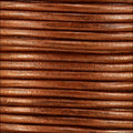 1.5mm round Indian leather - burnt orange METALLIC - 25m SPOOL