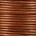 1mm round Indian leather - burnt orange METALLIC - 25m SPOOL