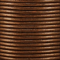 2mm round Indian leather - dark COPPER METALLIC - 25m SPOOL