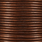 1.5mm round Indian leather - COPPER METALLIC - 25m SPOOL