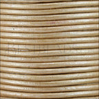 1mm round Indian leather - lt salmon METALLIC - 25m SPOOL