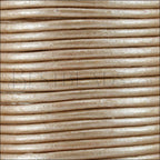 1.5mm round Indian leather - salmon musk METALLIC - 25m SPOOL
