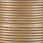 2mm round Indian leather - musk METALLIC - 25m SPOOL