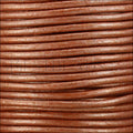 2mm round Indian leather - light rust METALLIC - 25m SPOOL
