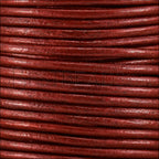2mm round Indian leather - rust METALLIC - 25m SPOOL