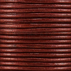 1.5mm round Indian leather - maroon METALLIC - 25m SPOOL
