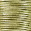 2mm round Indian leather - lt fern green METALLIC - 25m SPOOL