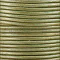 1mm round Indian leather - fern green METALLIC - 25m SPOOL