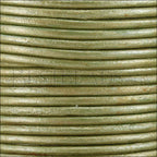 1.5mm round Indian leather - fern green METALLIC - 25m SPOOL
