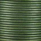 1mm round Indian leather - olive green METALLIC - 25m SPOOL