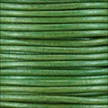 2mm round Indian leather - kelly green METALLIC - 25m SPOOL