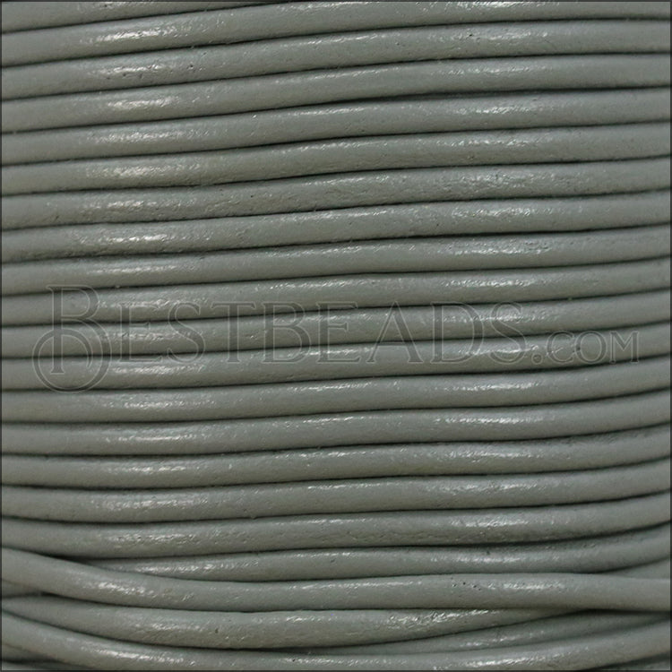 1mm round Indian leather - grey - 25m SPOOL