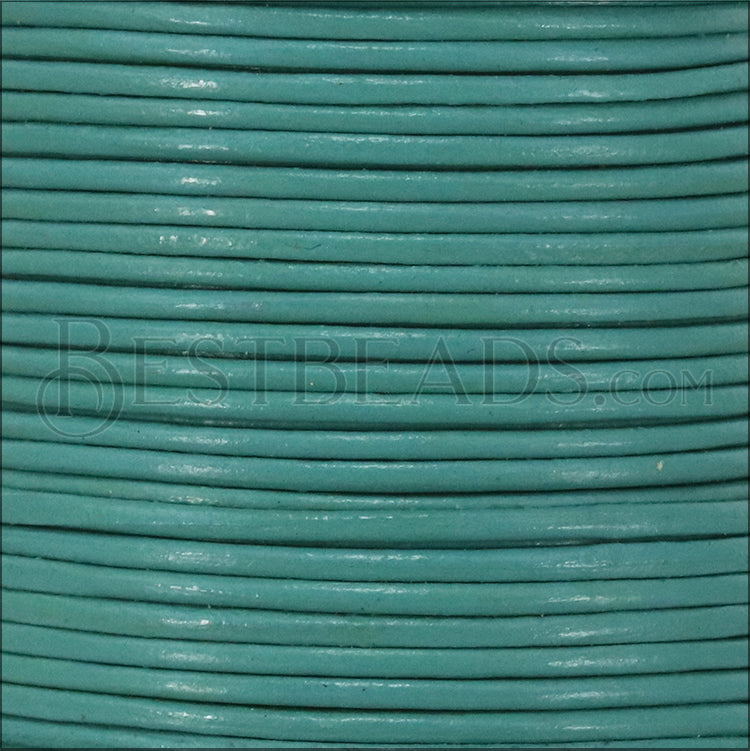 1mm round Indian leather - seafoam green - 25m SPOOL