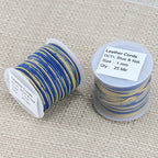1mm round Indian leather - BLUE & NATURAL - 25m SPOOL