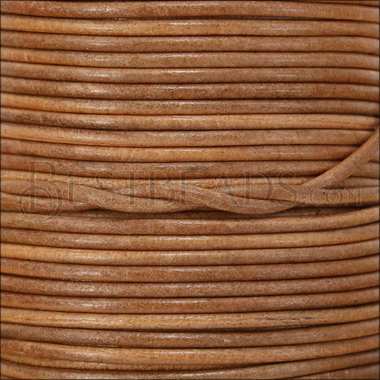 1.5mm round Indian leather - cream - 25m SPOOL