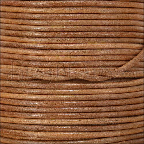 1.5mm round Indian leather - cream - 25m SPOOL