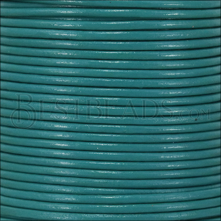 1.5mm round Indian leather - seafoam green - 25m SPOOL