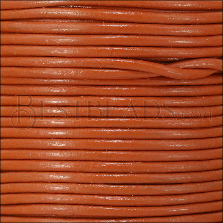 1.5mm round Indian leather - orange - 25m SPOOL