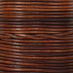 1.5mm round Indian leather - natural dark brown - 25m SPOOL