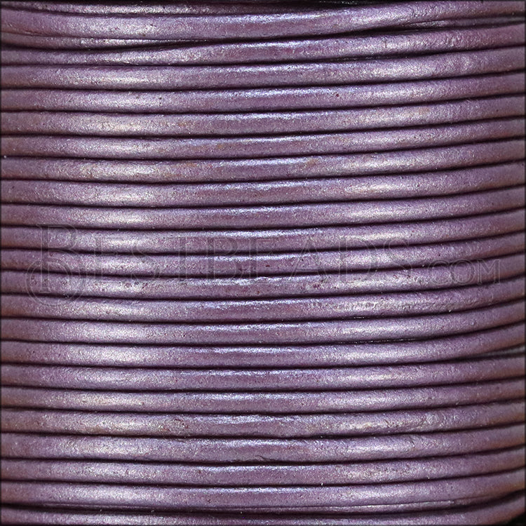 1.5mm round Indian leather - purple METALLIC - 25m SPOOL