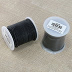2mm round Indian leather - natural black matte - 25m SPOOL