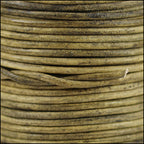2mm round Indian leather - weathered PEANUT - 25m SPOOL