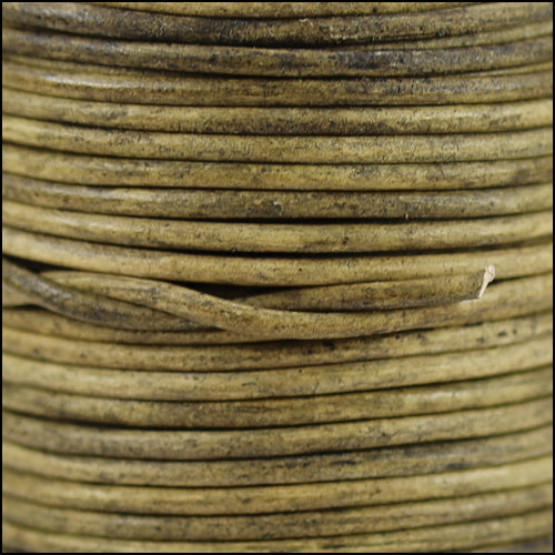 3mm round Indian leather - weathered PEANUT - 25m SPOOL