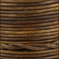 1.5mm round Indian leather - weathered WOOD - 25m SPOOL