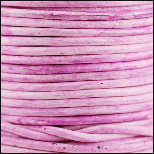 1mm round Indian leather - weathered ROSE - 25m SPOOL