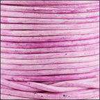 3mm round Indian leather - weathered ROSE - 25m SPOOL