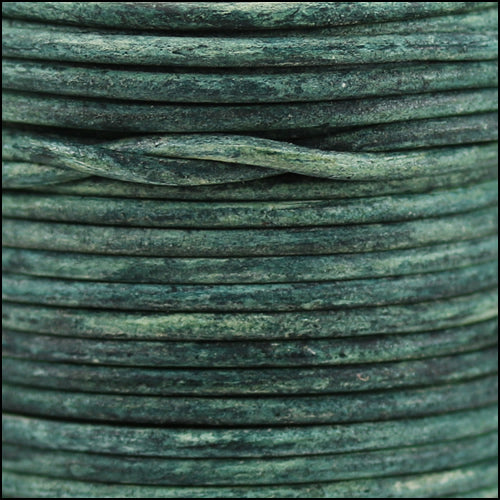1mm round Indian leather - weathered BASIL - 25m SPOOL