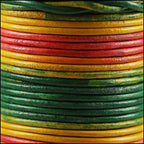 3mm round Indian leather - MULTI COLOR - 25m SPOOL