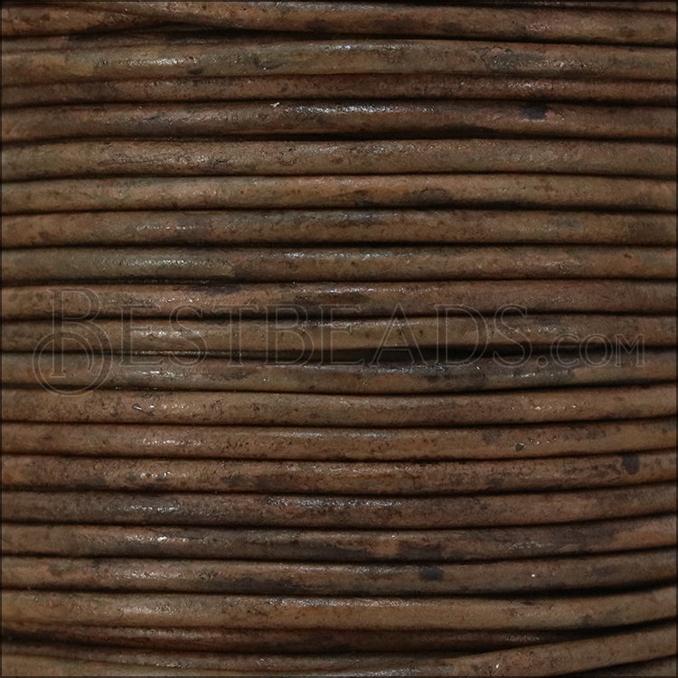 2mm round Indian leather - CEDAR BROWN - 25m SPOOL