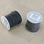 2mm round Indian leather - ANTIQUE LT BLACK - 25m SPOOL