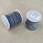 2mm round Indian leather - BLUE & NATURAL - 25m SPOOL
