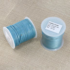 2mm round Indian leather - lt turquoise METALLIC - 25m SPOOL